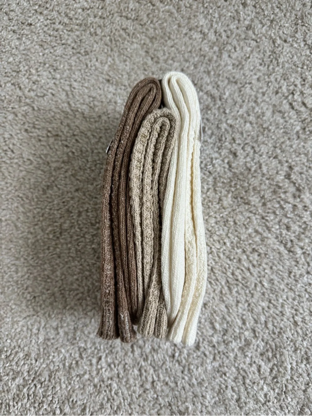 Universal Thread Cream Cable Rib Crew Socks - 3 Pack